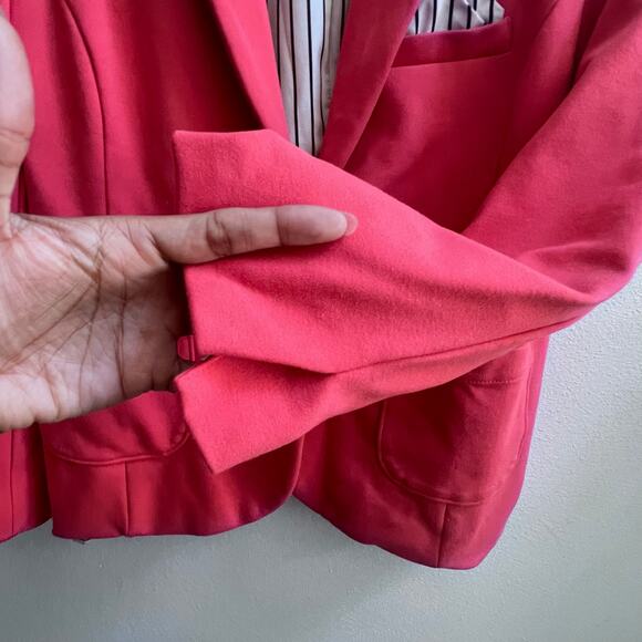 Rafaella Women's Jacket Small Coral Red Blazer One Button Career Preppy Stretch - Picture 7 of 11